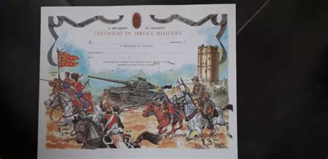 CERTIFICAT BONNE CONDUITE SERVICE national CAVALERIE 6ème régiment de