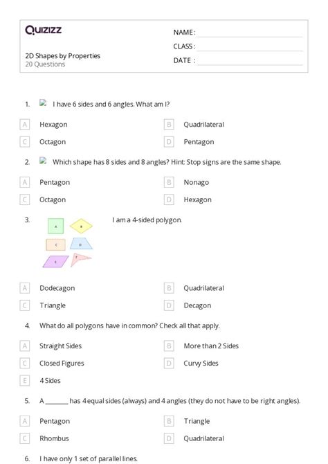 50 2d Shapes Worksheets For 5th Grade On Quizizz Free And Printable