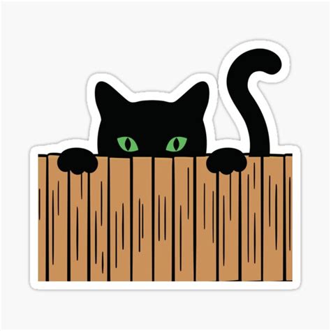 Black Cat Peeking Sticker For Sale By Neatpicks Redbubble