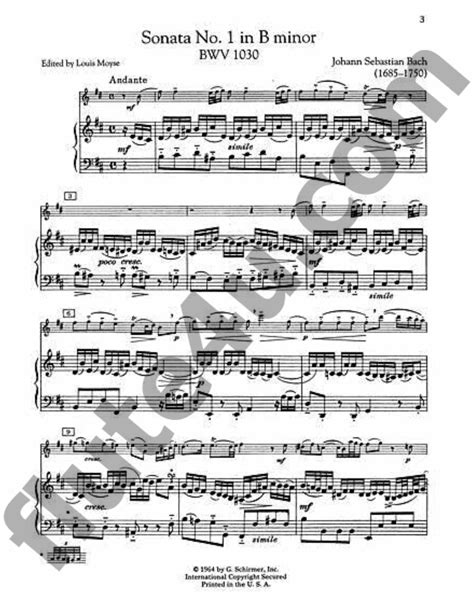 Sheet Music Complete Flute Sonatas Volumes 1 And 2 Bach JS Flute