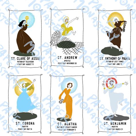 Printable Saint Cards Digital Holy Cards Catholic Printable Etsy