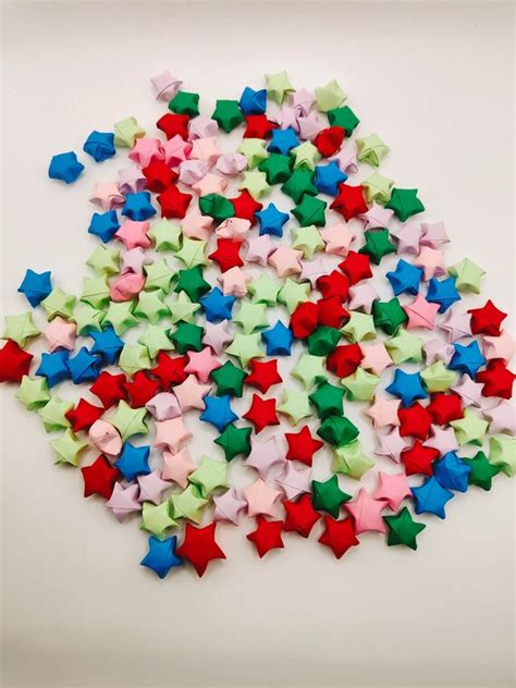 Japanese Lucky Stars Origami Paper Star Handmade Wishing Etsy