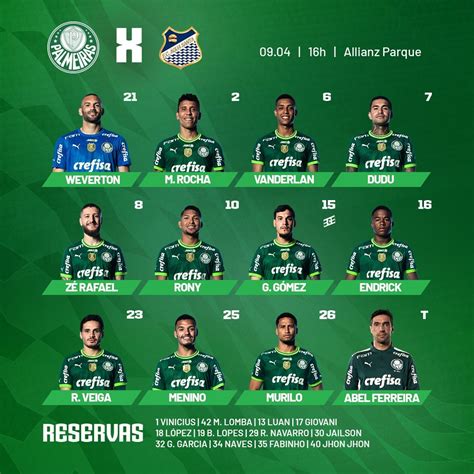 Goleada Info On Twitter Palmeiras E Gua Santa Est O Escalados Para A