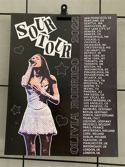 Olivia Rodrigo Sour Tour Dates Inspired Purple Poster | Etsy