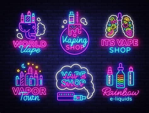 Zone Vaping Neon Sign Template Light Royalty Free Vector