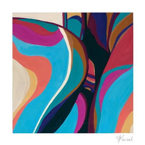 Colorful Print Retro Abstract Art Nude Figures Explicit Etsy