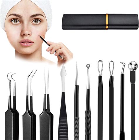 Pimple Popper Tool 10 Pcs Blackhead Remover Comedone Extractor Kit