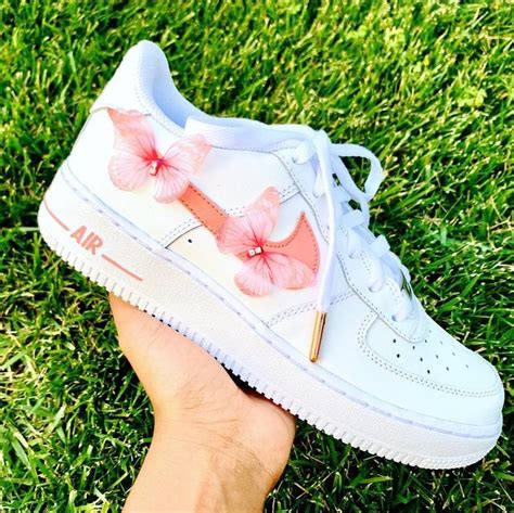 Custom Af1 Butterfly Design White Nike Shoes Cute Nike Shoes