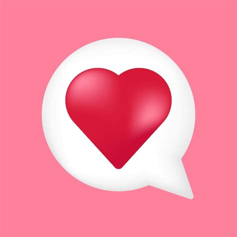 Premium Vector Social Media Notification 3d Love Like Heart Icon