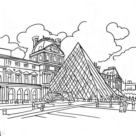 Coloriage Le Louvre Pour Enfants télécharger et imprimer gratuit sur