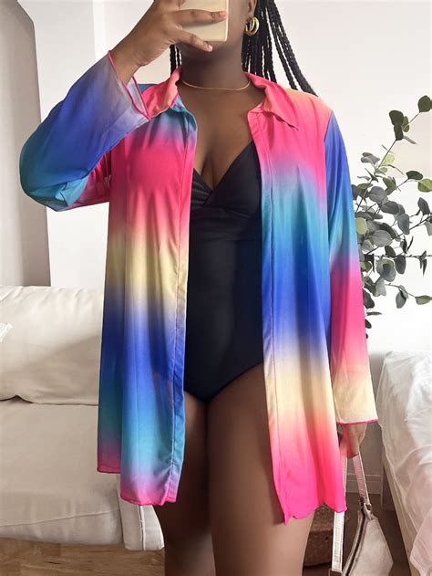 Shein Shein Swim Vcay Plus Ombre Button Front Kimono Shein Usa