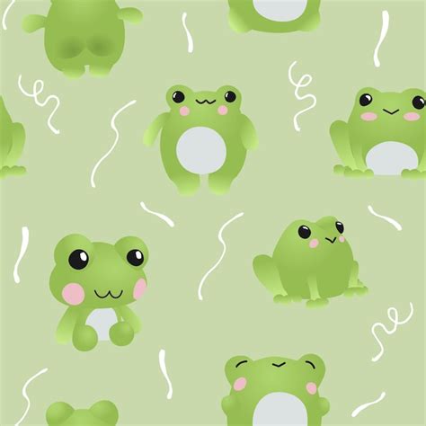 Premium Vector Hand Draw Expression Frog Seamless Pattern Vector