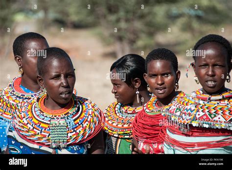 African Samburu Tribal Women In Traditional Dress Samburu National