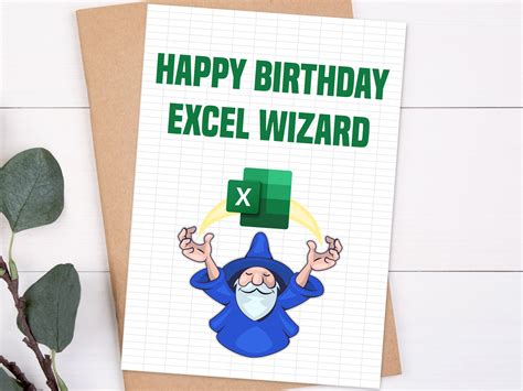 Happy Birthday Excel Wizard Funny Excel Spreadsheet Card For Etsy