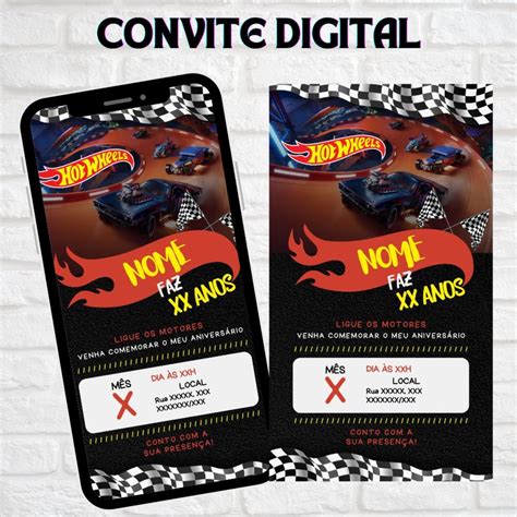 Convite Digital Hot Wheels Elo Produtos Especiais