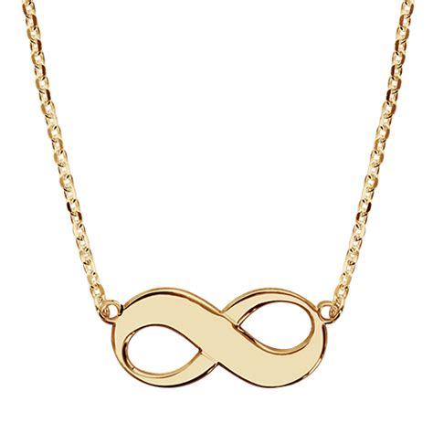 Collier En Plaqu Or Cha Ne Avec Pendentif Symbole Infini Graver