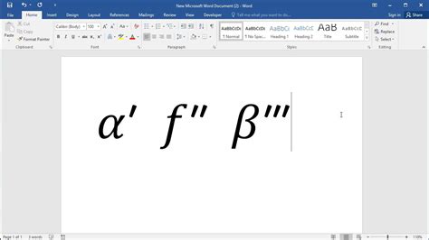 How To Type Prime Double Prime And Triple Prime Math Symbols In Word