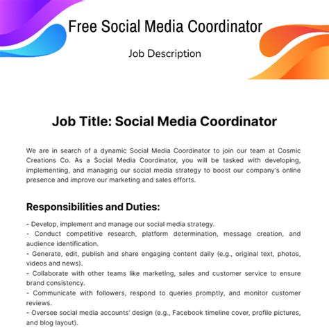 A Comprehensive Guide To Social Media Coordinator Job Description First Republic Craigslist