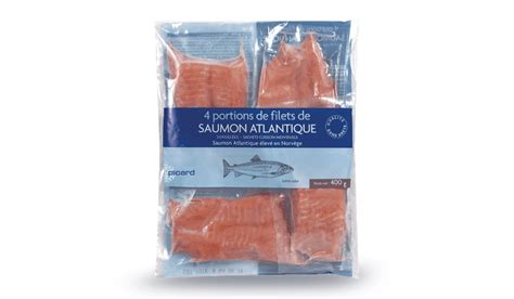 4 portions de filets de saumon atlantique Norvège Picard surgelés