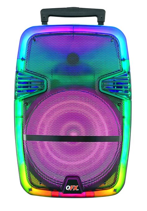 Qfx Wireless Bluetooth Rechargeable Portable Speaker With Party Lights Multicolor Tms 1560