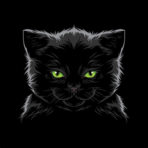 Black Cat Head Vector