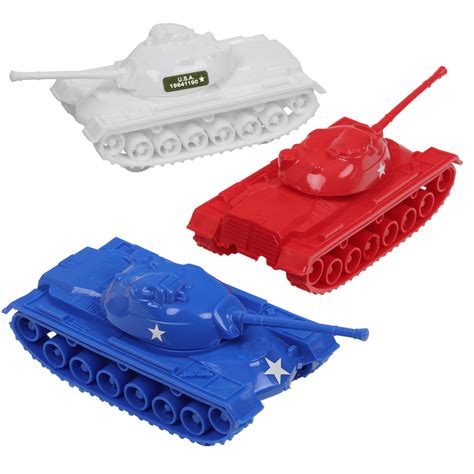 Timmee Toy Tanks Set For Kids Plastic Army Military Red White