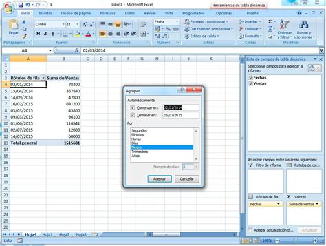 Agrupar fechas en tablas dinámicas de Excel Tutorial de Excel