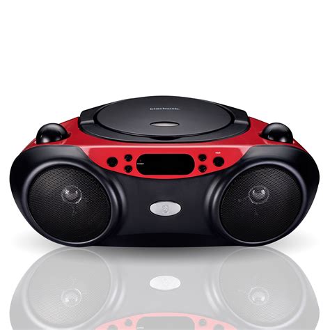 Blackweb Bluetooth Cd Player With Fm Radio Red And Black Walmart