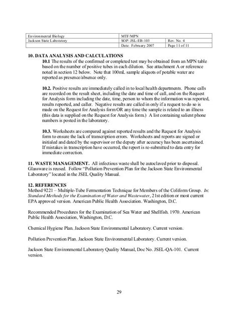 Guidance For Preparing Standard Operating Procedures Sops