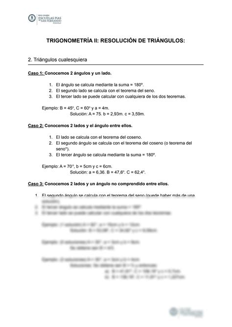 SOLUTION Trigonometr A Resoluci N De Tri Ngulos Studypool