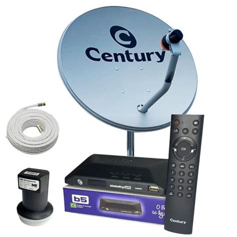 Antena Parabolica 60cm Banda Ku 5g C Midiabox B5 Lnb E Cabo Century