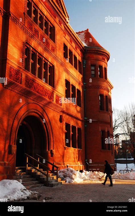 A Student Heads Towards The Entrance Of Sever Hall On Harvard Yard On A
