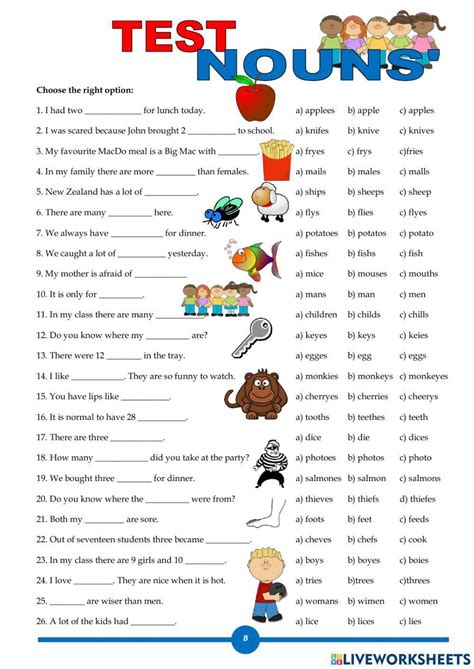 Singular And Plural Nouns Liveworksheets