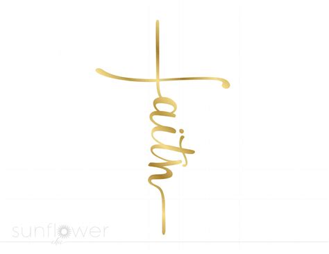 Gold Faith Cross Script Svg Jesus Christian Faith Svg Dxf Pdf Cricut