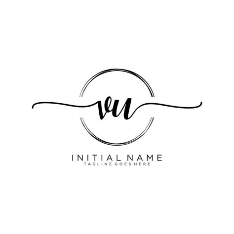 Inicial Vu Femenino Logo Colecciones Modelo Escritura Logo De Inicial