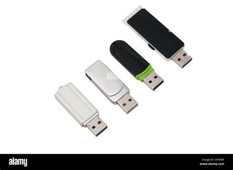 Four Usb Memory Sticks On A White Background Stock Photo Alamy