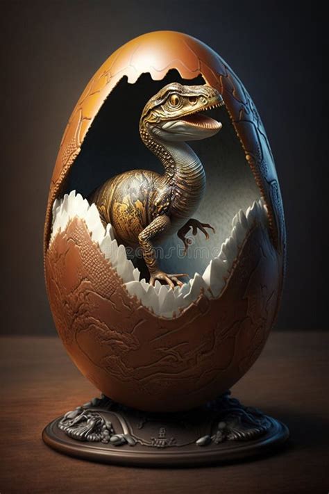 Baby Dinosaur Nesting Out Of An Egg Dinosaur Coming Out Of An Egg