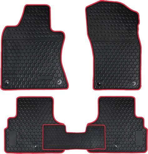 Matericuo Car Rubber Floor Mat Custom Fit For Infiniti Q50 2014 2024 Black Red Auto