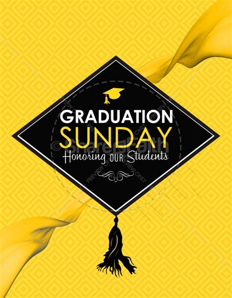 Graduation Sunday Honoring Church Flyer Template | Flyer Templates