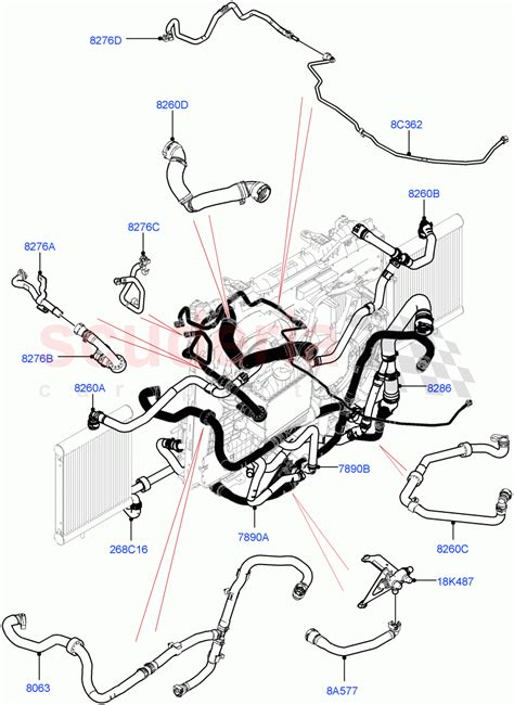 Cooling System Pipes And Hoses 2 0L I4 High DOHC AJ200 Petrol V