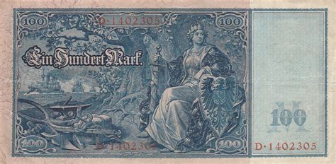 100 Mark Reichsbanknote Allemagne 1871 1948 Numista