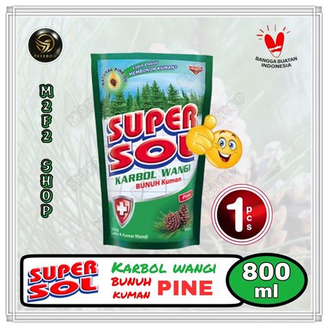 Jual Supersol Karbol Wangi Pine Reguler Pouch 800 Ml Kemasan Satuan