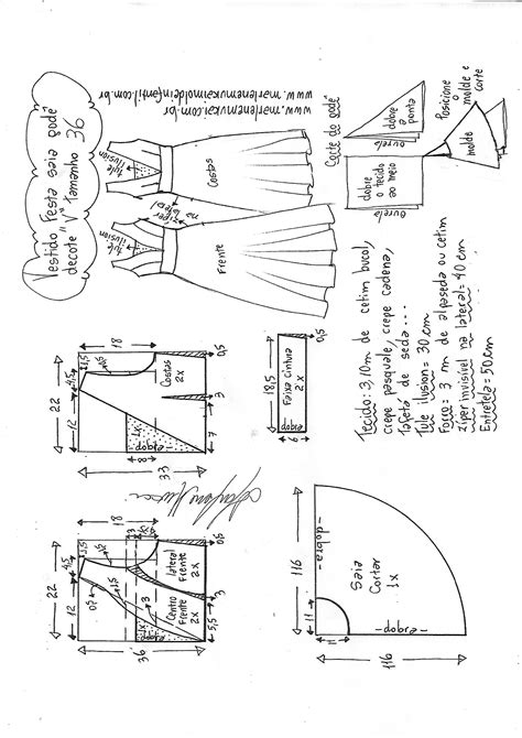 Vestido Festa Godê Com Decote V Diy Molde Corte E Costura