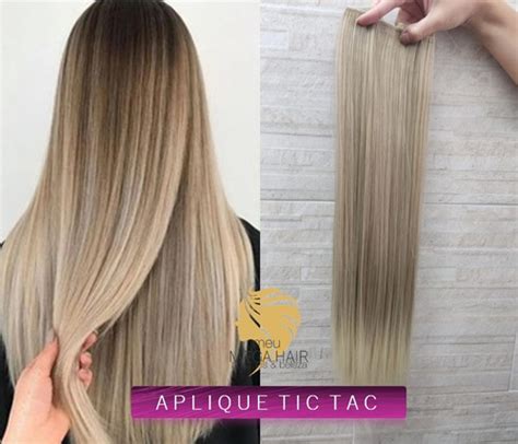 Cabelo Alongamento Aplique Loiro Tic Tac 60cm 150g Mega Hair