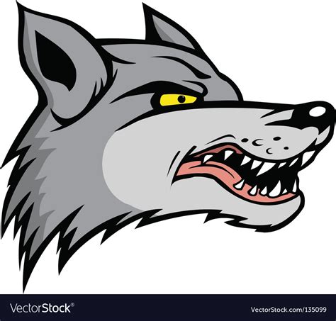 Angry Wolf Royalty Free Vector Image Vectorstock