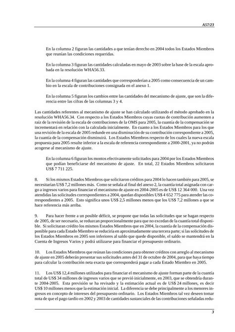 Pdf Escala De Contribuciones Para Who Int La Escala De