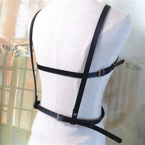 Gothic Black Leather Harness Goth Punk Streetwear Leather Etsy