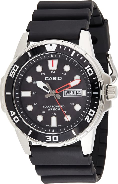 Casio Men S Stainless Steel Quartz Resin Strap Black Casual Watch