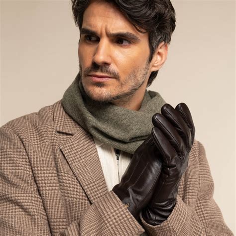 Black Leather Gloves Warm Fleece Lining Touchscreen Capability Dark Brown Schwartz And Von