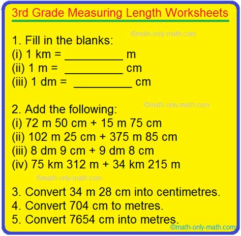 Mental Maths Measurement Worksheets Prntbl Concejomunicipaldechinu Gov Co